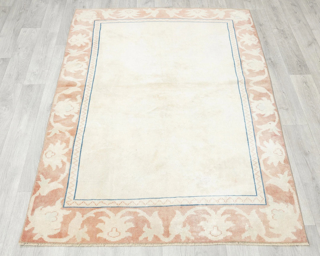 Multicolor Turkish Oushak Rug 4' x 5' 5" Hand-Knotted | No. VR93995