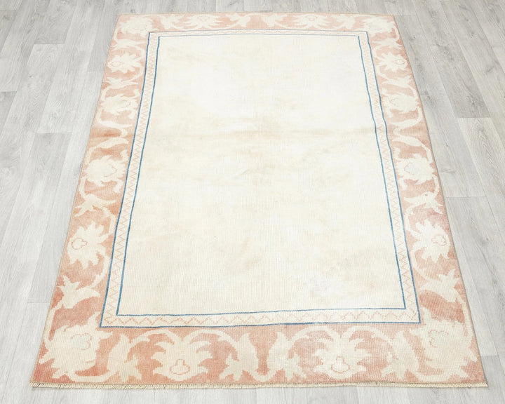 Multicolor Turkish Oushak Rug 4' x 5' 5" Hand-Knotted | No. VR93995