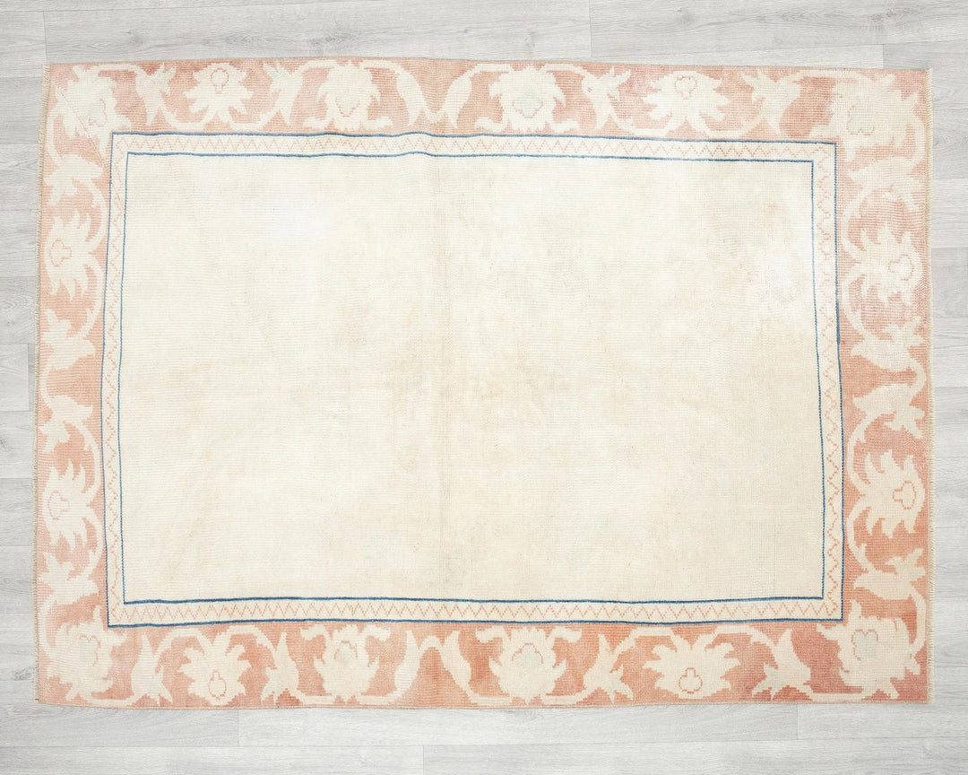 Multicolor Turkish Oushak Rug 4' x 5' 5" Hand-Knotted | No. VR93995