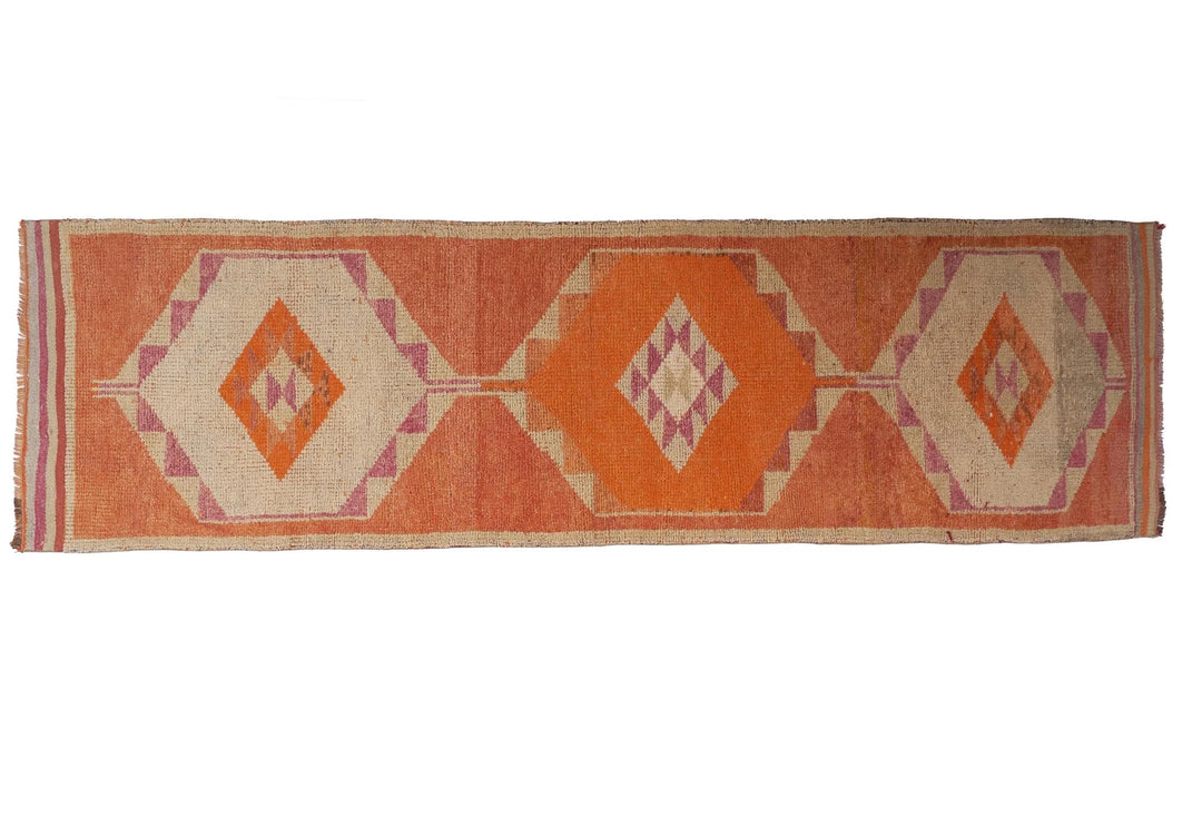 Multicolor Turkish Oushak Rug 3' x 10' 10" Hand-Knotted | No. VR94041