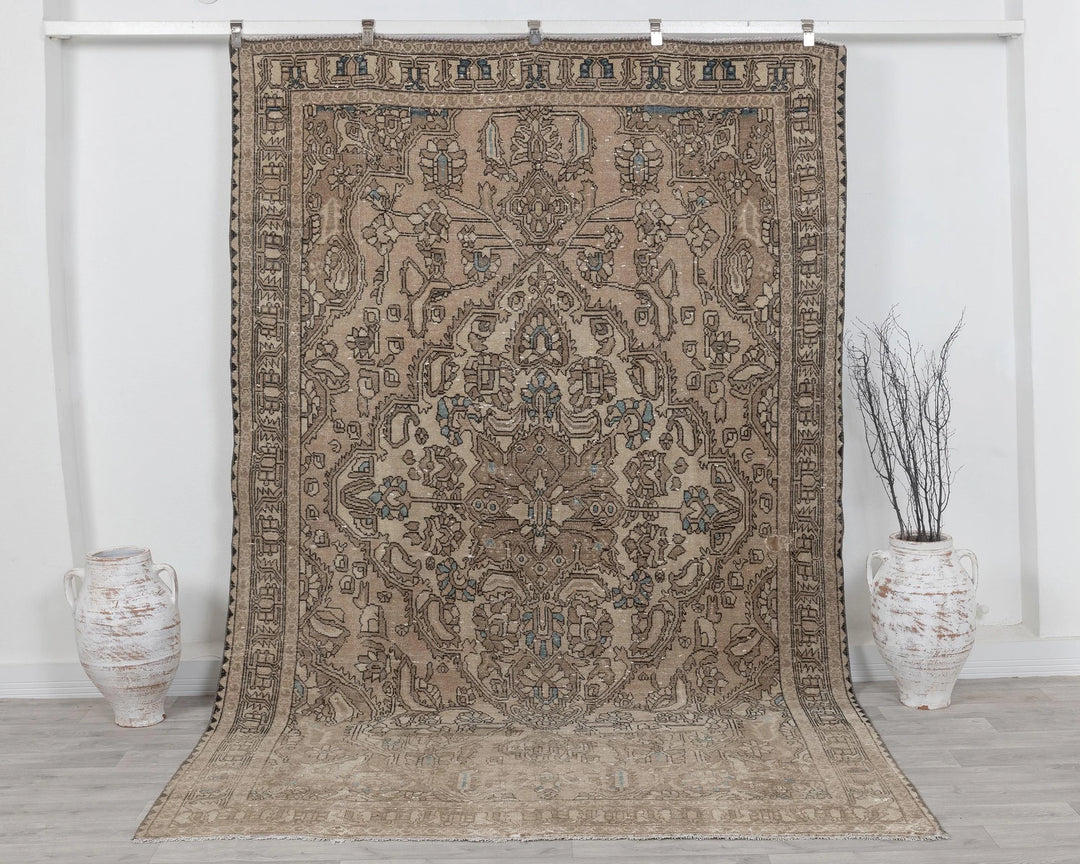 Multicolor Turkish Oushak Rug 6'6" x 10' Hand-Knotted