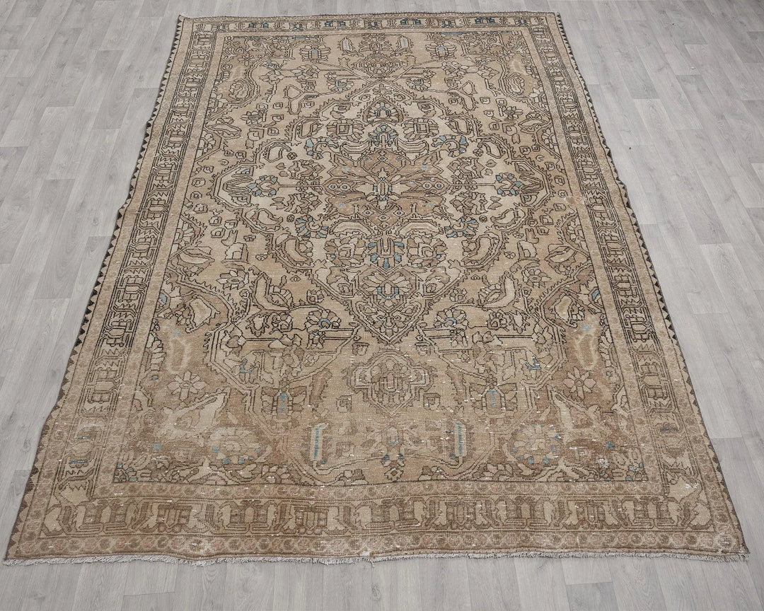 Multicolor Turkish Oushak Rug 6'6" x 10' Hand-Knotted view 9