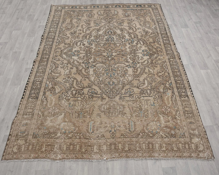 Multicolor Turkish Oushak Rug 6'6" x 10' Hand-Knotted view 9