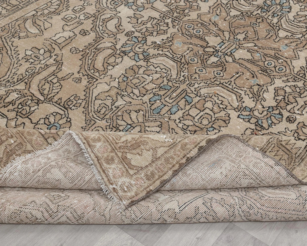 Multicolor Turkish Oushak Rug 6'6" x 10' Hand-Knotted field