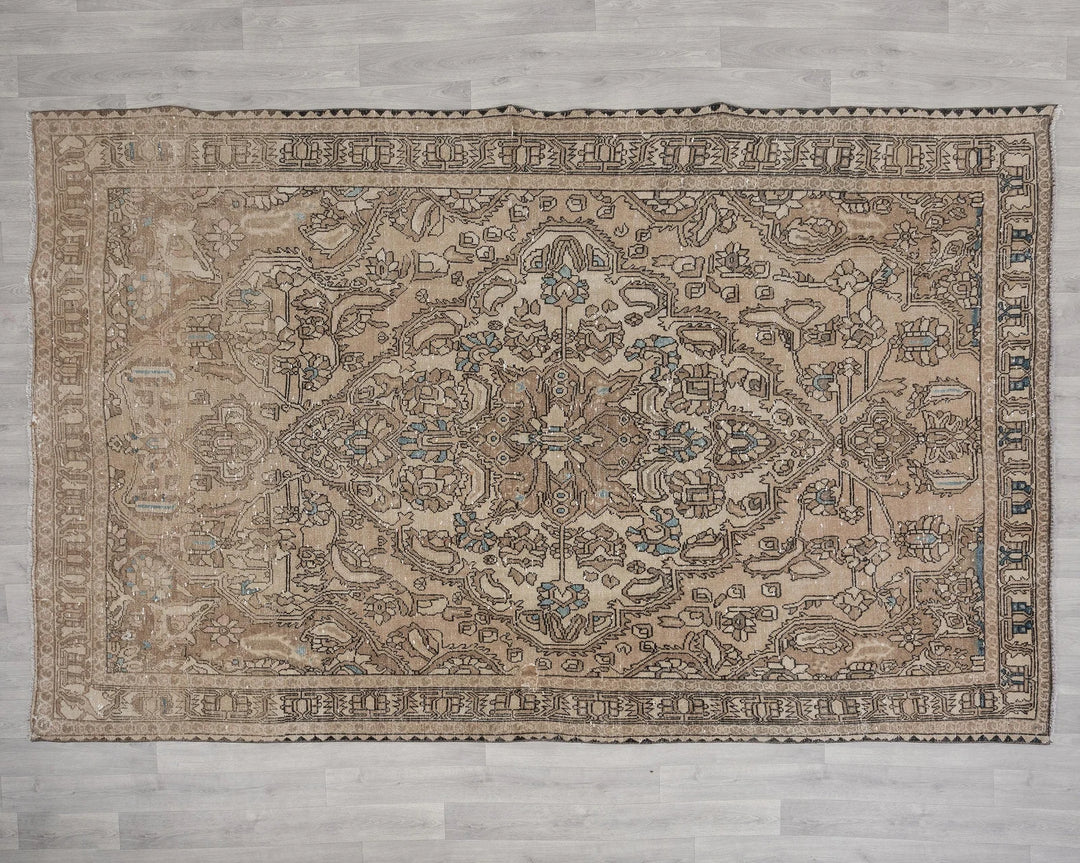 Multicolor Turkish Oushak Rug 6'6" x 10' Hand-Knotted reverse