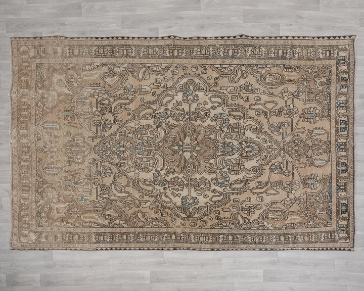 Multicolor Turkish Oushak Rug 6'6" x 10' Hand-Knotted reverse