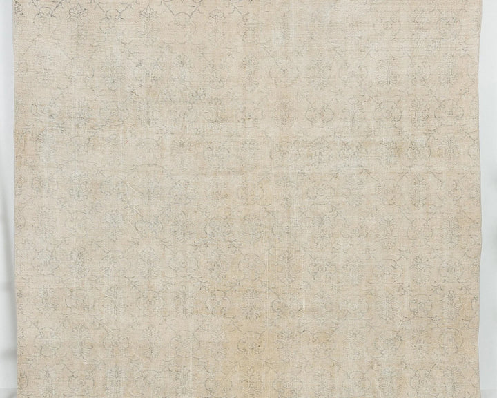Beige Turkish Oushak Rug 7'2" x 10'7" Hand-Knotted | No. VR94229