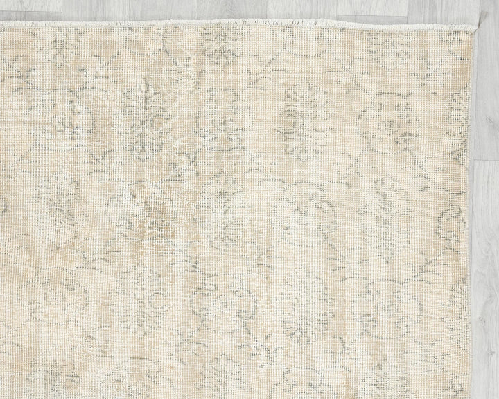 Beige Turkish Oushak Rug 7'2" x 10'7" Hand-Knotted | No. VR94229