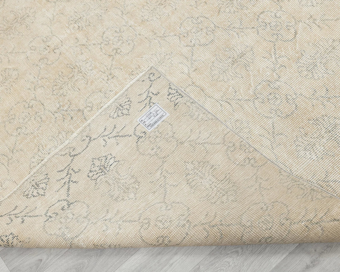 Beige Turkish Oushak Rug 7'2" x 10'7" Hand-Knotted | No. VR94229