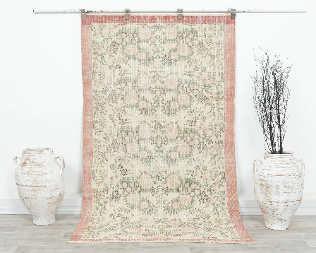 Multicolor Turkish Oushak Rug 3'7" x 6'8" Hand-Knotted | No. VR94436