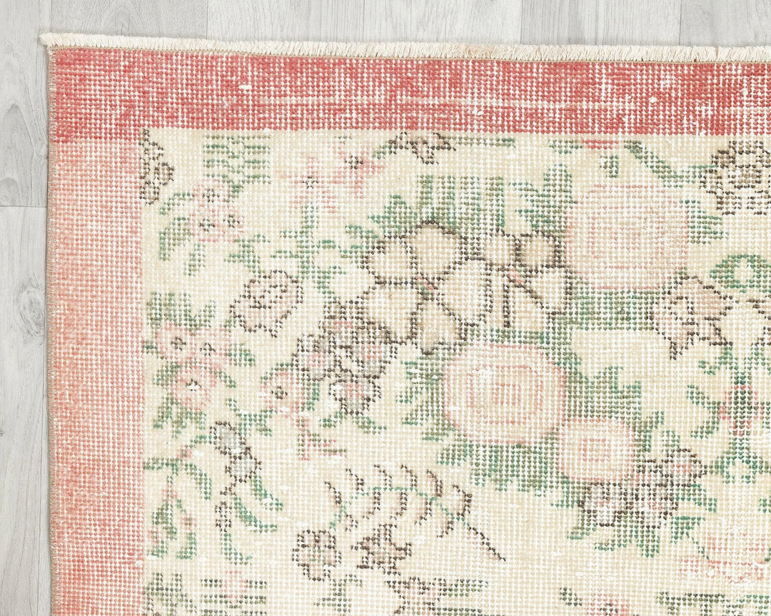 Multicolor Turkish Oushak Rug 3'7" x 6'8" Hand-Knotted | No. VR94436