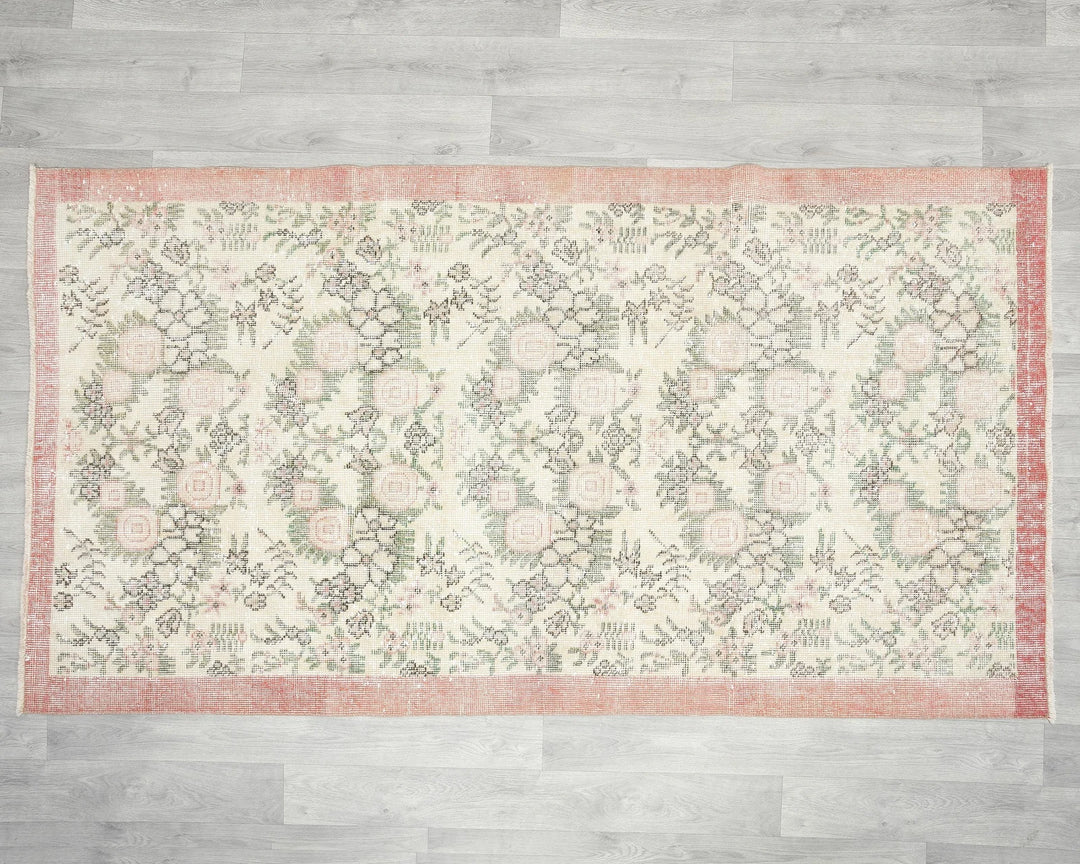 Multicolor Turkish Oushak Rug 3'7" x 6'8" Hand-Knotted | No. VR94436