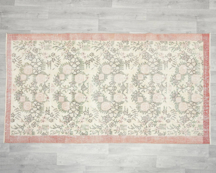 Multicolor Turkish Oushak Rug 3'7" x 6'8" Hand-Knotted | No. VR94436