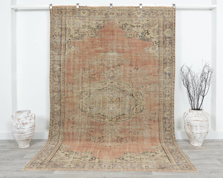 Multicolor Turkish Oushak Rug 6' x 9' 4" Hand-Knotted | No. VR94483