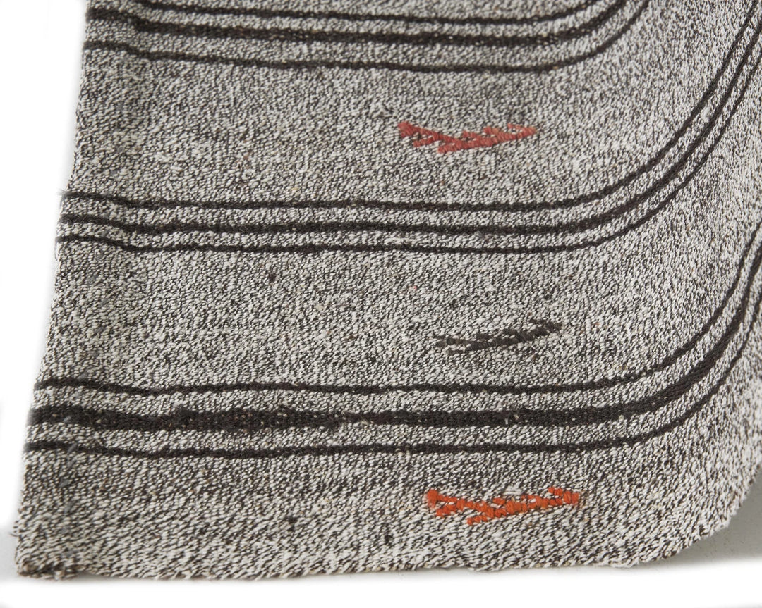 Gray Turkish Kilim Rug 5' 7" x 7' 5" Flat-Weave | No. VR94578