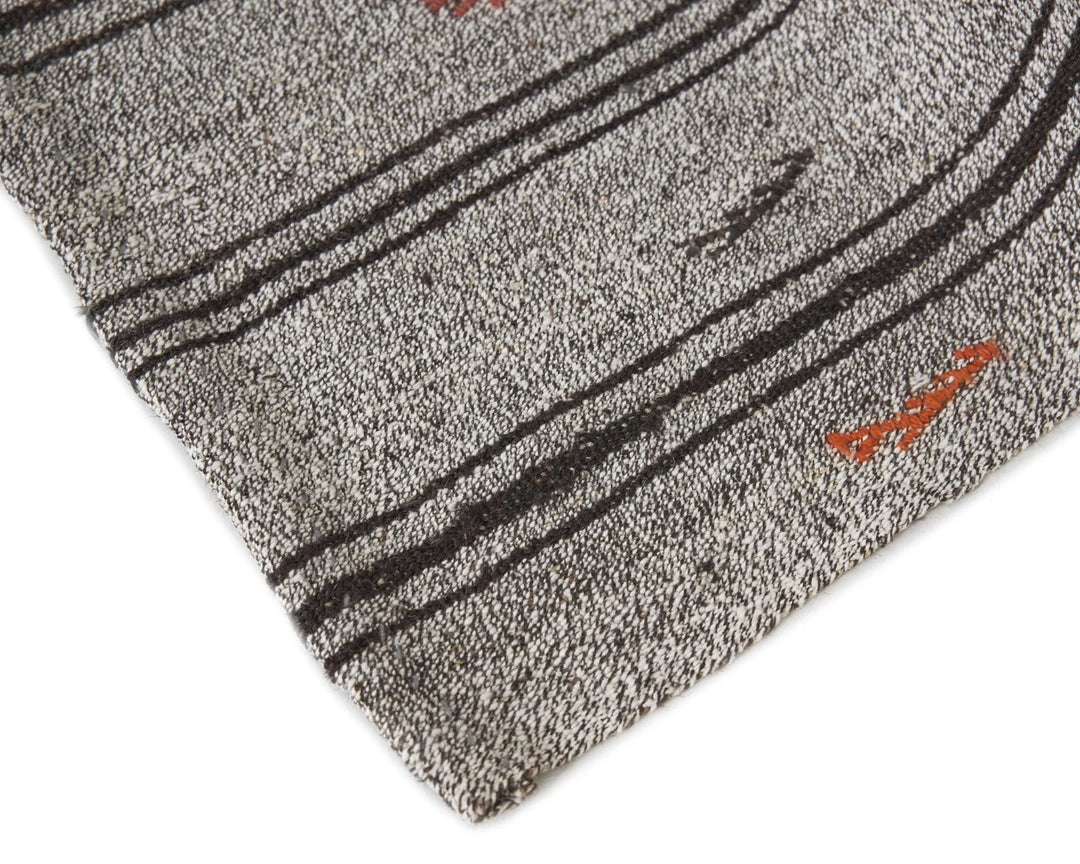 Gray Turkish Kilim Rug 5' 7" x 7' 5" Flat-Weave | No. VR94578