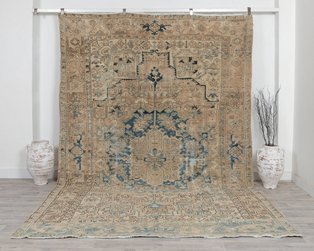 Multicolor Turkish Oushak Rug 7'8" x 10'11" Hand-Knotted | No. VR94672