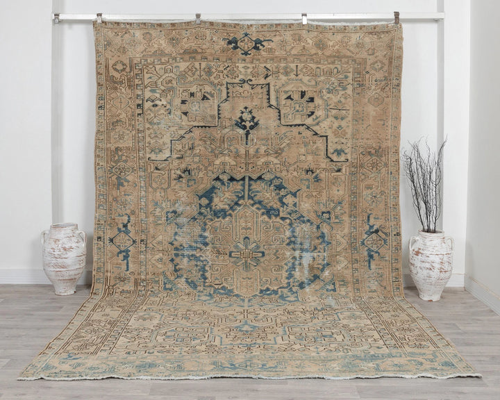 Multicolor Turkish Oushak Rug 7'8" x 10'11" Hand-Knotted | No. VR94672