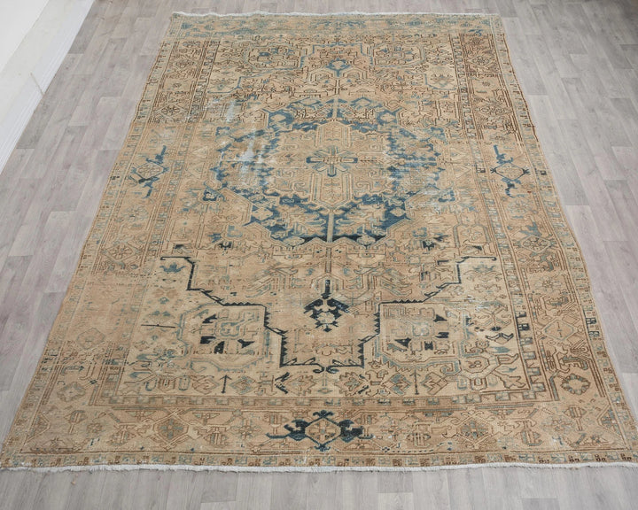 Multicolor Turkish Oushak Rug 7'8" x 10'11" Hand-Knotted | No. VR94672