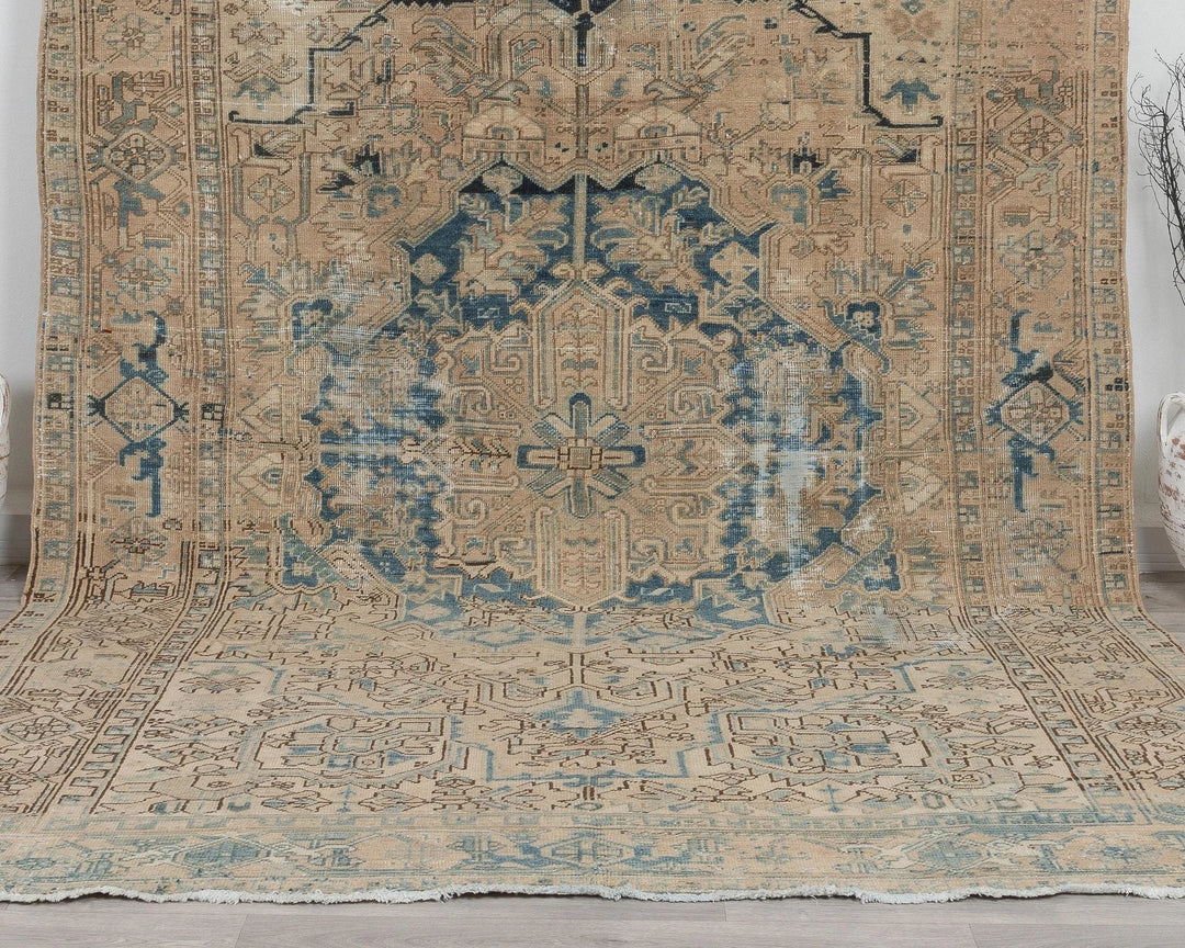 Multicolor Turkish Oushak Rug 7'8" x 10'11" Hand-Knotted | No. VR94672