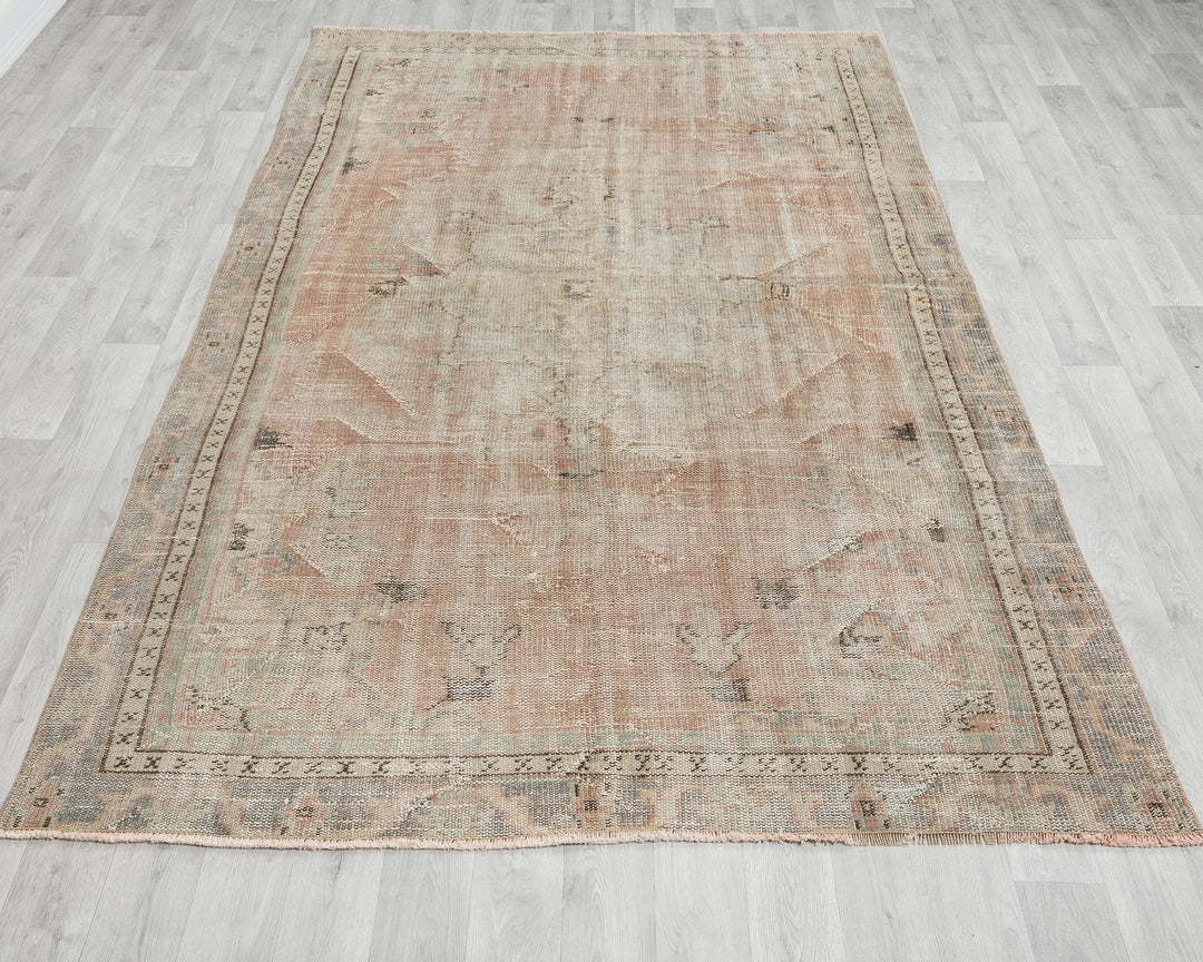 Multicolor Turkish Oushak Rug 5' 7" x 8' 6" Hand-Knotted | No. VR94684