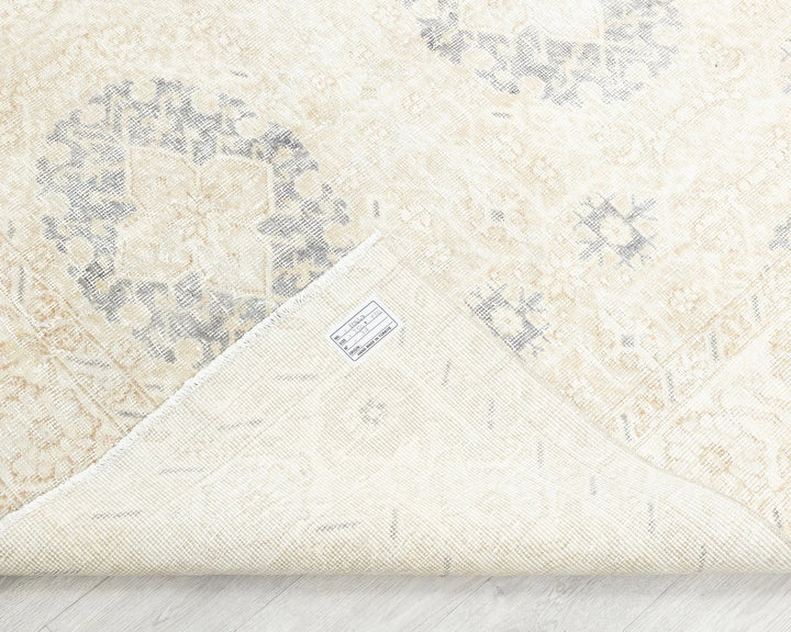 Beige Turkish Oushak Rug 4' 11" x 8' 2" Hand-Knotted | No. VR94806