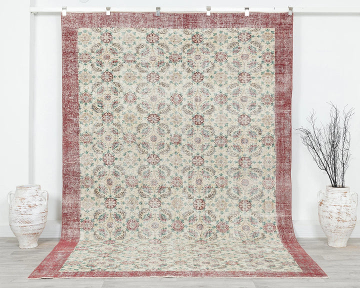 Multicolor Turkish Oushak Rug 9' 11" x 6' 9" Hand-Knotted | No. VR94816