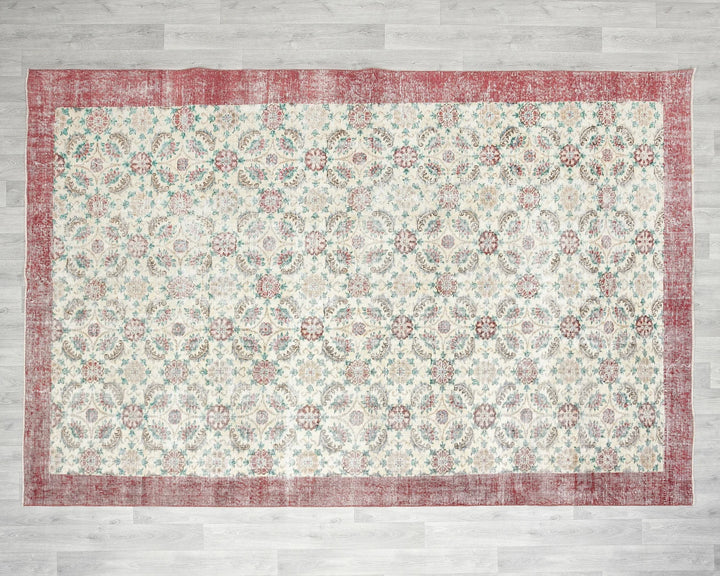 Multicolor Turkish Oushak Rug 9' 11" x 6' 9" Hand-Knotted | No. VR94816