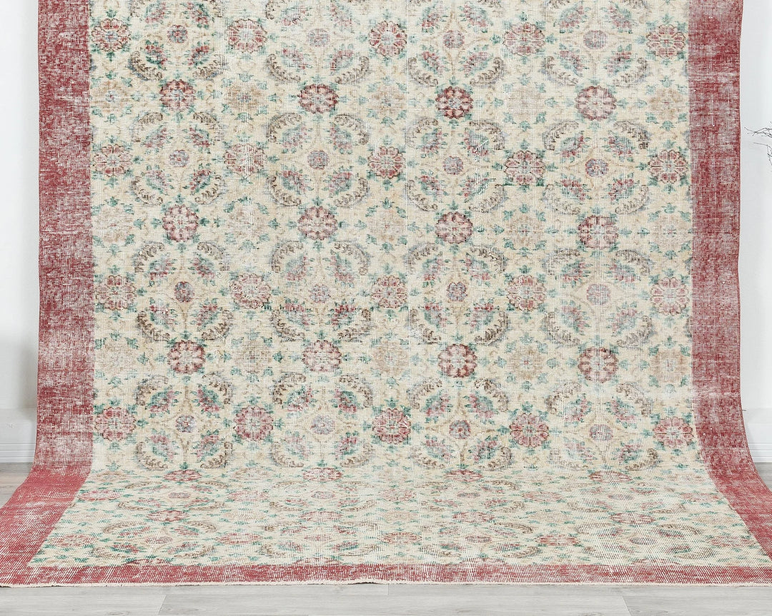 Multicolor Turkish Oushak Rug 9' 11" x 6' 9" Hand-Knotted | No. VR94816