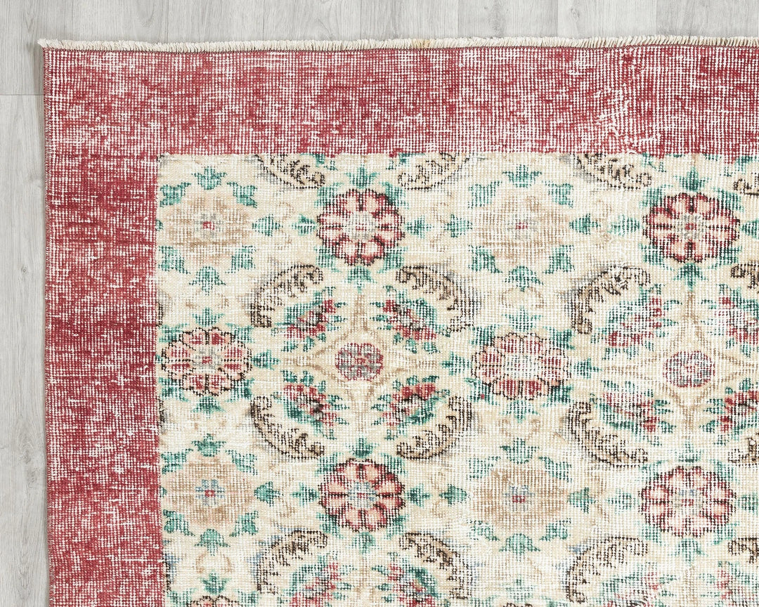 Multicolor Turkish Oushak Rug 9' 11" x 6' 9" Hand-Knotted | No. VR94816