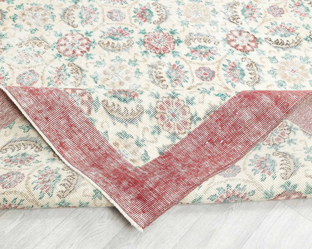 Multicolor Turkish Oushak Rug 9' 11" x 6' 9" Hand-Knotted | No. VR94816