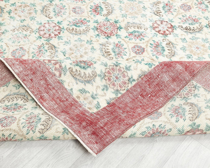 Multicolor Turkish Oushak Rug 9' 11" x 6' 9" Hand-Knotted | No. VR94816