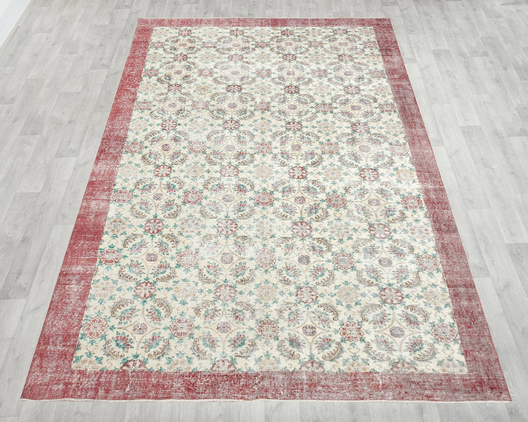 Multicolor Turkish Oushak Rug 9' 11" x 6' 9" Hand-Knotted | No. VR94816