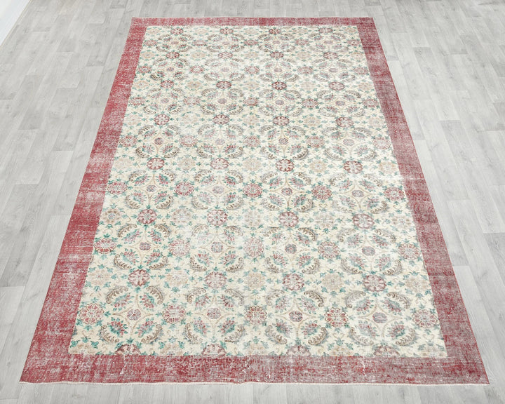 Multicolor Turkish Oushak Rug 9' 11" x 6' 9" Hand-Knotted | No. VR94816