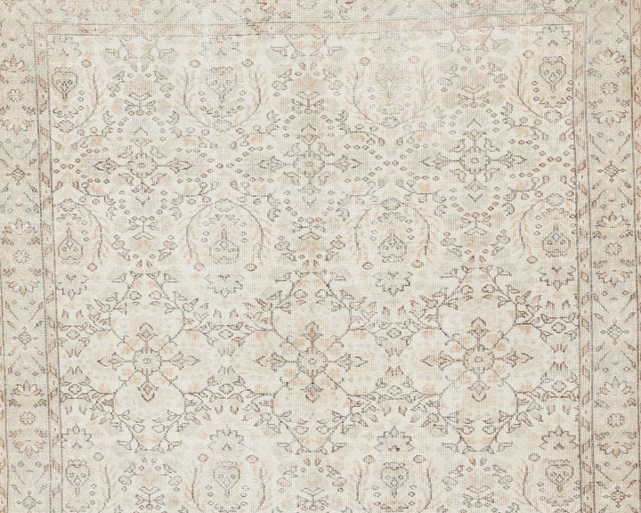 Beige Turkish Oushak Rug 6' 9" x 10' 4" Hand-Knotted | No. VR94920