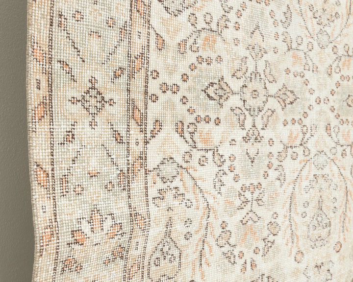 Beige Turkish Oushak Rug 6' 9" x 10' 4" Hand-Knotted | No. VR94920