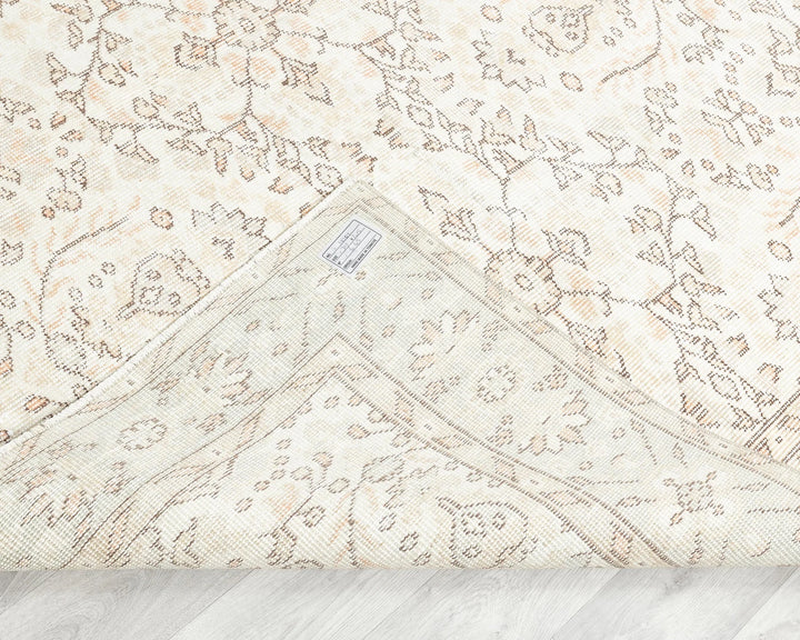 Beige Turkish Oushak Rug 6' 9" x 10' 4" Hand-Knotted | No. VR94920