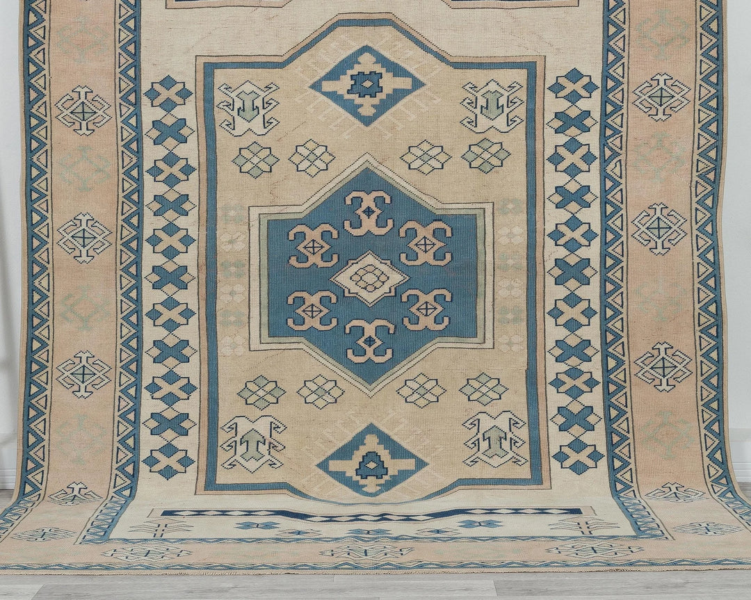 Multicolor Turkish Oushak Rug 6'7" x 9'2" Hand-Knotted | No. VR94968