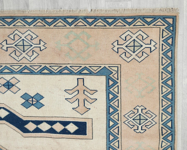 Multicolor Turkish Oushak Rug 6'7" x 9'2" Hand-Knotted | No. VR94968