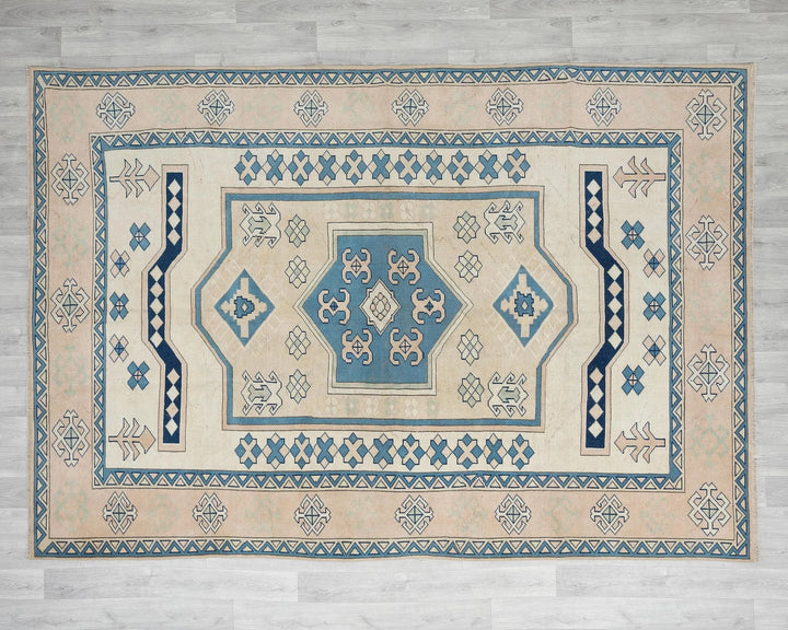 Multicolor Turkish Oushak Rug 6'7" x 9'2" Hand-Knotted | No. VR94968