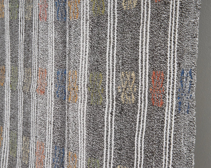 Gray Turkish Kilim Rug 3'8" x 9'11" Flat-Weave | No. VR95001