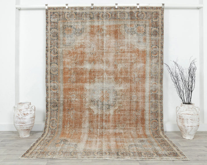 Multicolor Turkish Oushak Rug 6' 2" x 9' 7" Hand-Knotted | No. VR95032