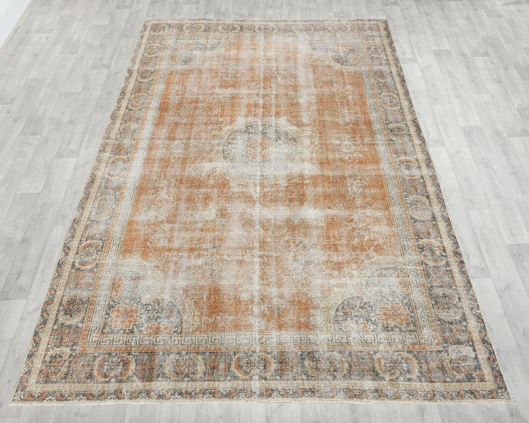 Multicolor Turkish Oushak Rug 6' 2" x 9' 7" Hand-Knotted | No. VR95032