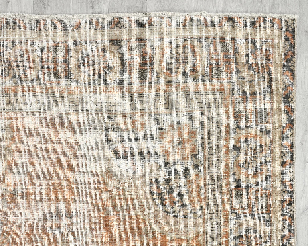 Multicolor Turkish Oushak Rug 6' 2" x 9' 7" Hand-Knotted | No. VR95032