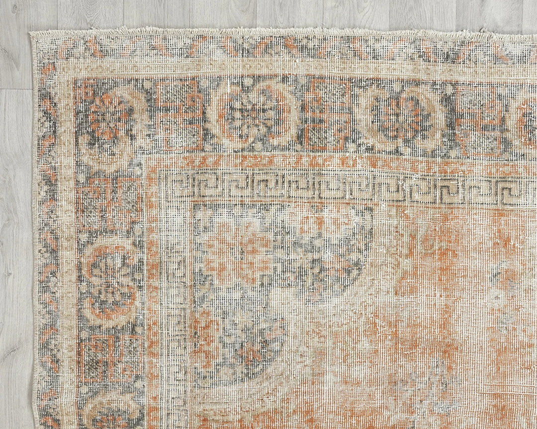 Multicolor Turkish Oushak Rug 6' 2" x 9' 7" Hand-Knotted | No. VR95032
