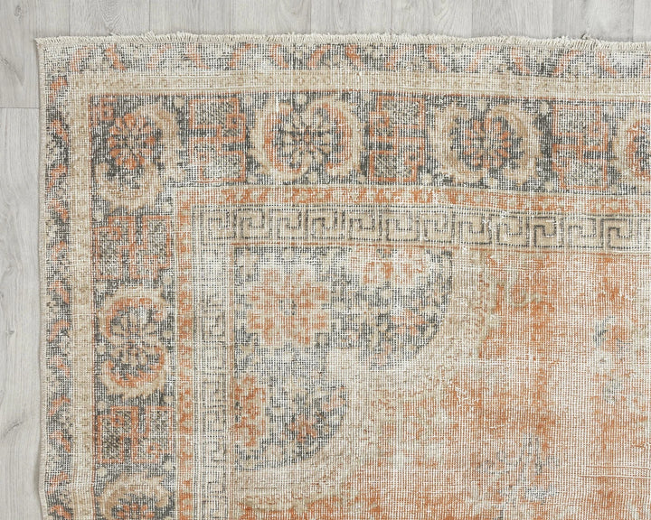 Multicolor Turkish Oushak Rug 6' 2" x 9' 7" Hand-Knotted | No. VR95032