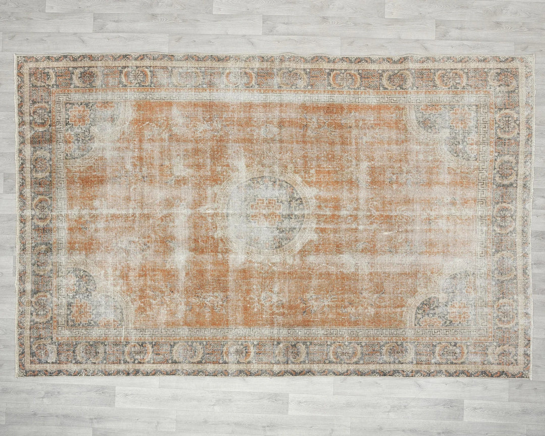 Multicolor Turkish Oushak Rug 6' 2" x 9' 7" Hand-Knotted | No. VR95032