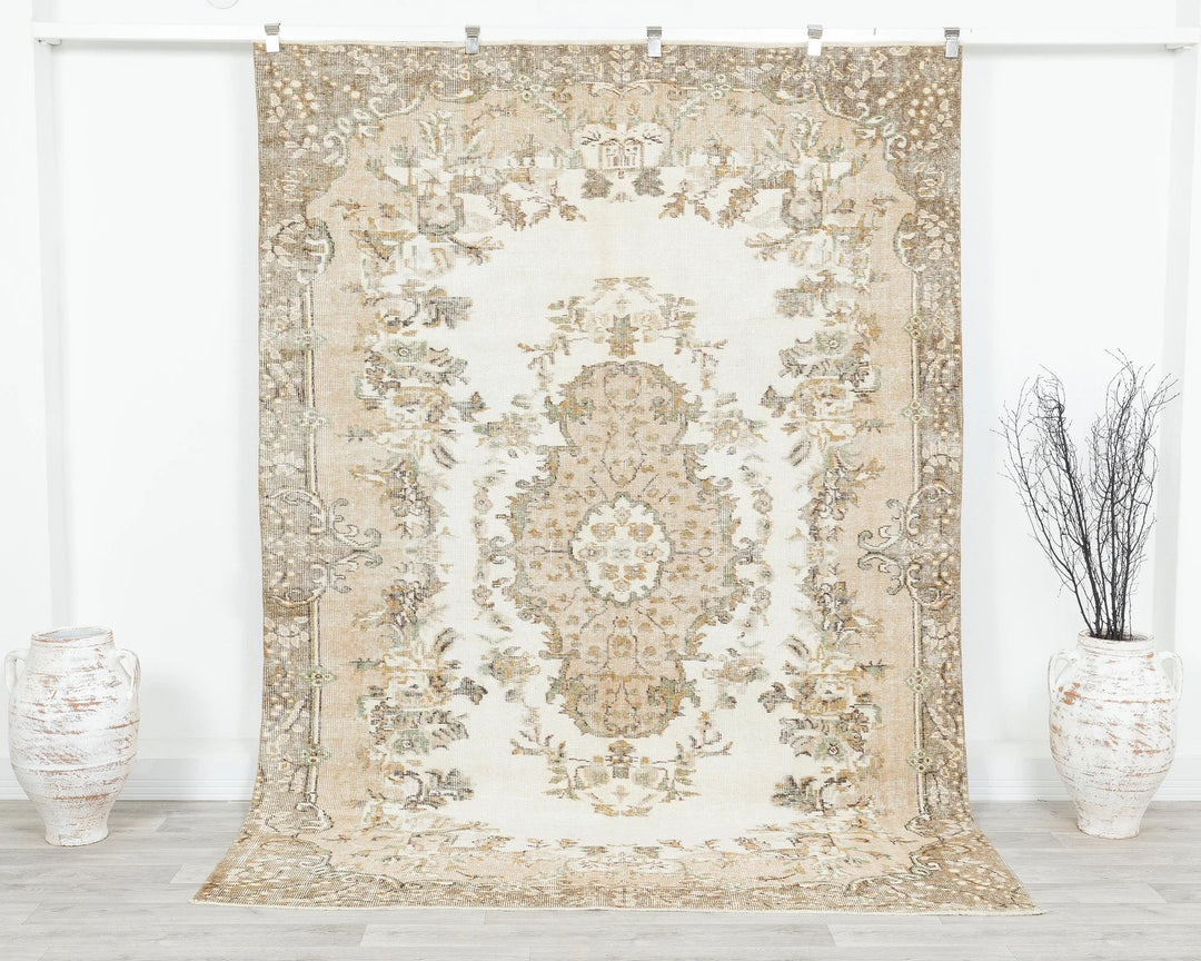 Multicolor Turkish Oushak Rug 8' 2" x 6' 3" Hand-Knotted | No. VR95110