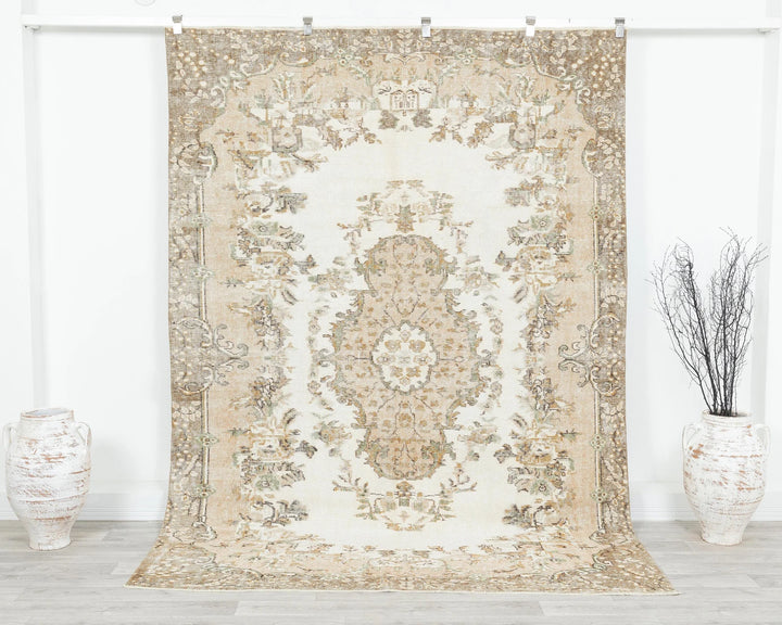 Multicolor Turkish Oushak Rug 8' 2" x 6' 3" Hand-Knotted | No. VR95110