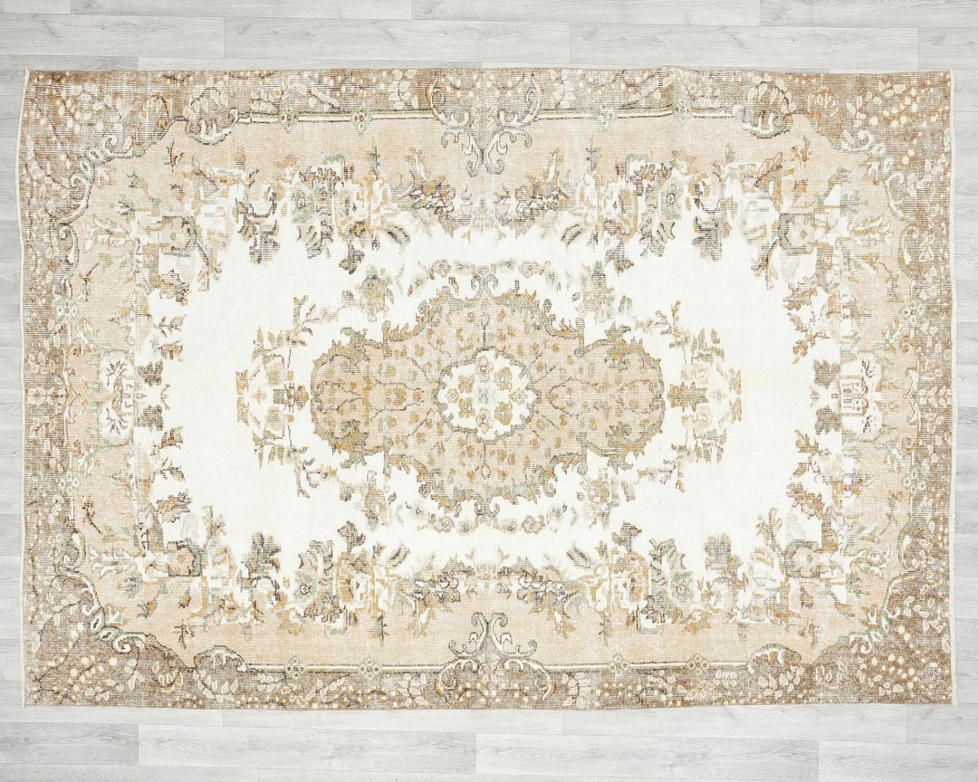 Multicolor Turkish Oushak Rug 8' 2" x 6' 3" Hand-Knotted | No. VR95110